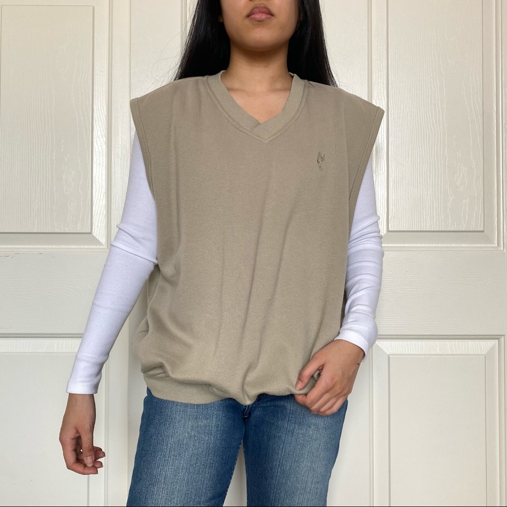 [SOLD] Ashworth Beige Khaki Sweater Vest